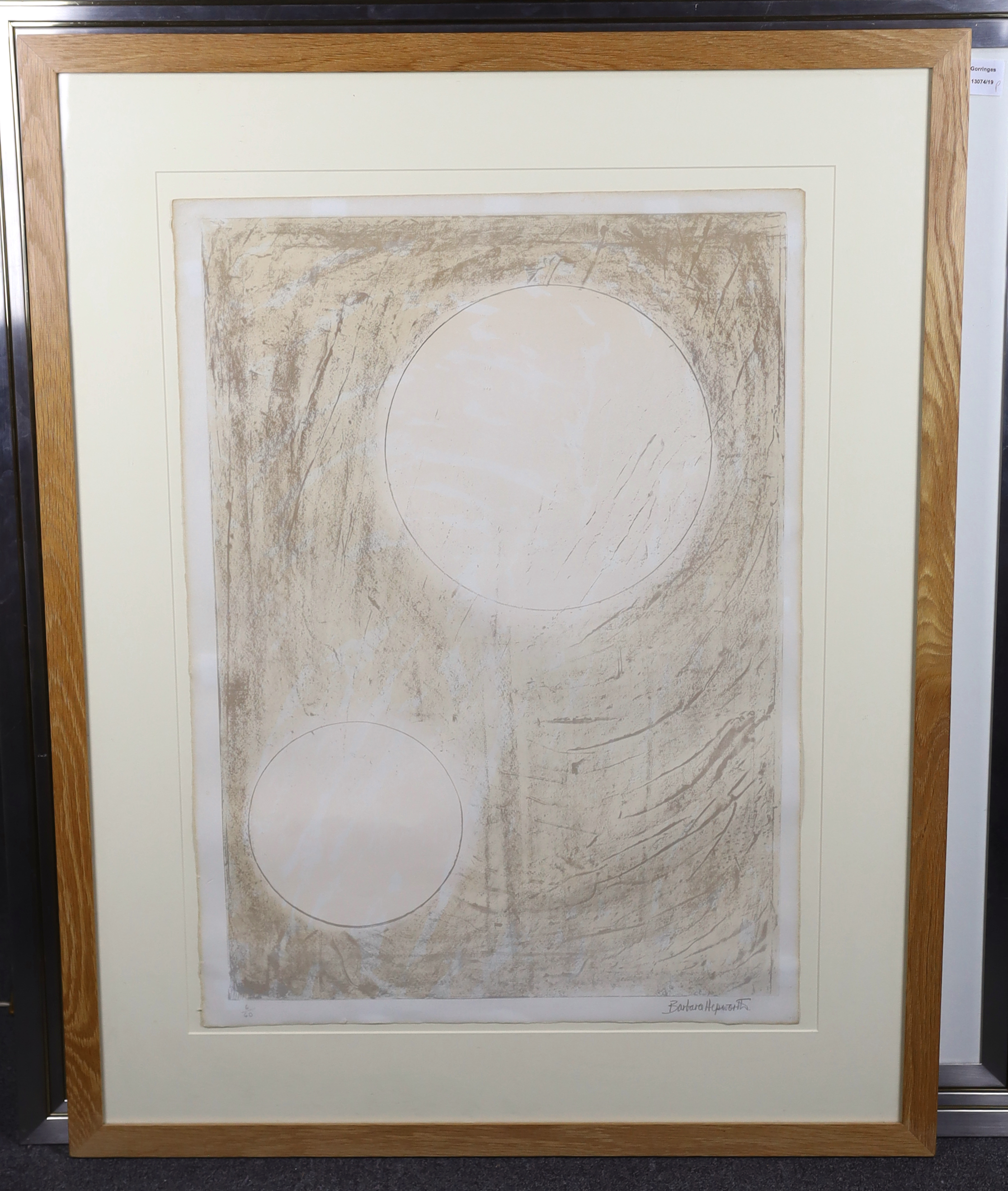 Dame Barbara Hepworth (English, 1903-1975), Sun and Water (from the Aegean Suite), lithograph printed in colours, 1971, 76 x 54cm